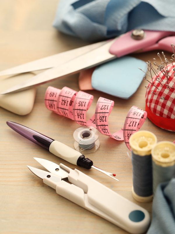 Sewing tools on the table